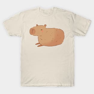 Cute sleepy capybara illustration T-Shirt